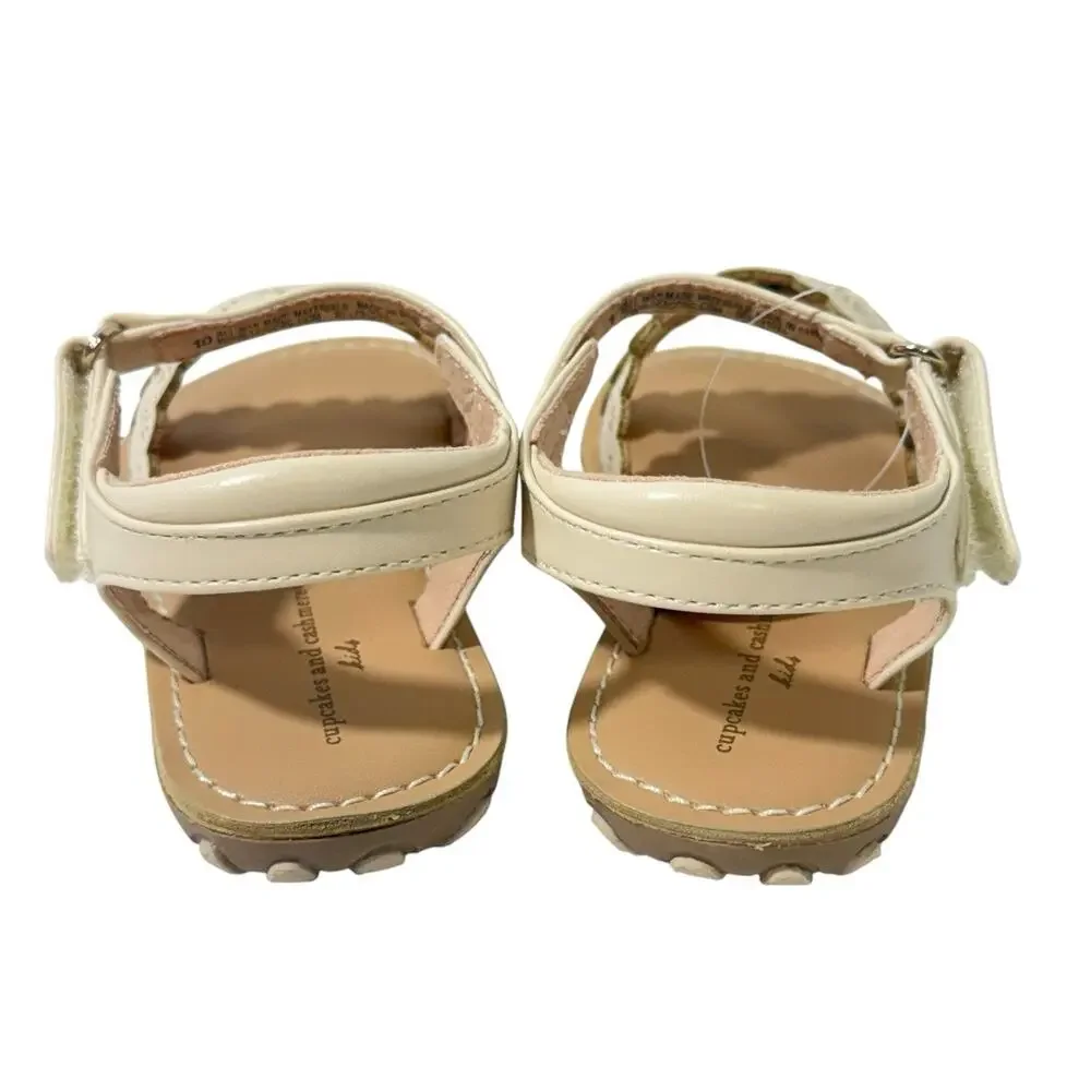 Cupcakes and Cashmere scalloped Beige Sandal Toddler Girls Adjustable SZ/10